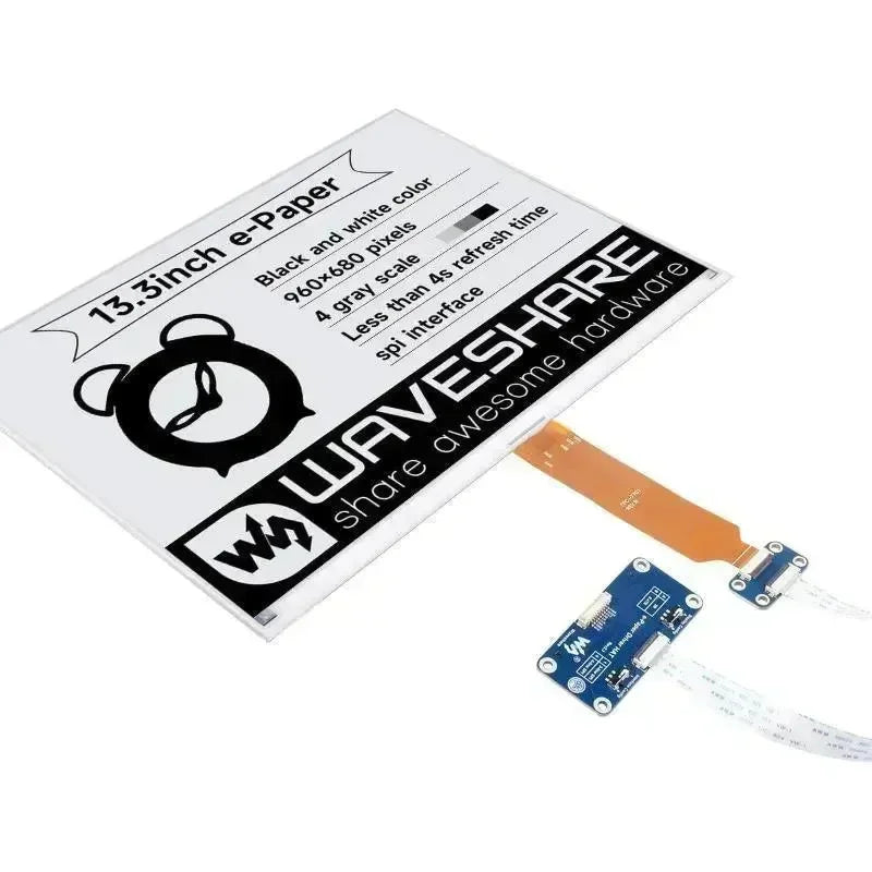 Waveshare 13,3 Zoll E-Ink Display 960x680 E-Paper mit Hut