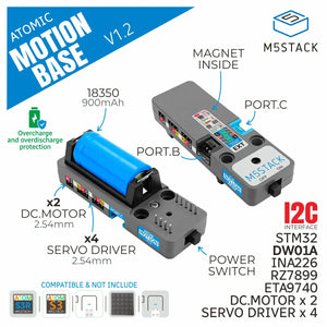 M5Stack ATOMIC Motion Base v1.2 mit Leistungsmonitor (INA226AIDGSR)-2