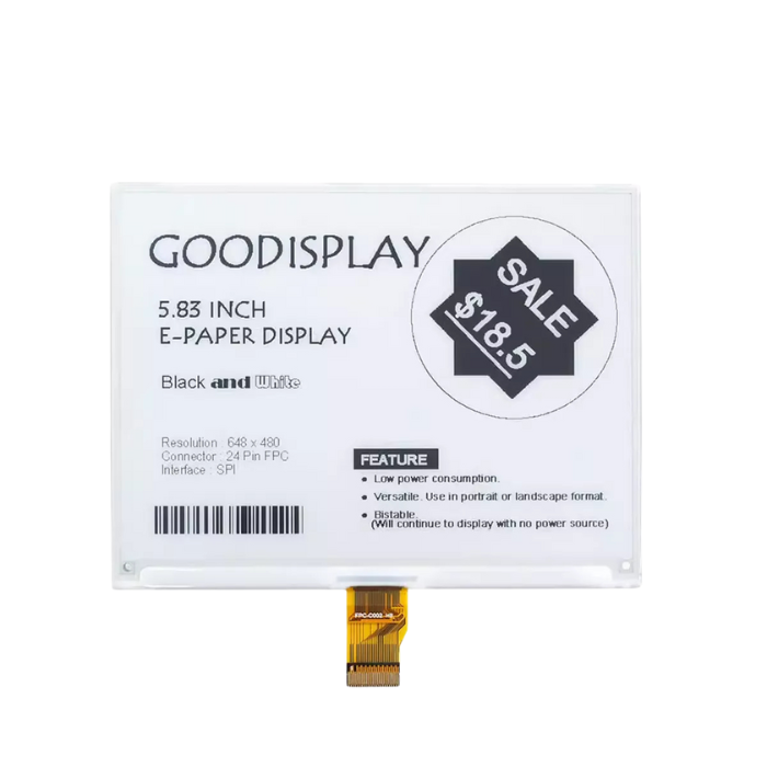 GooDisplay 5,83 Zoll E-Paper Display Modul GDEY0583T81-1