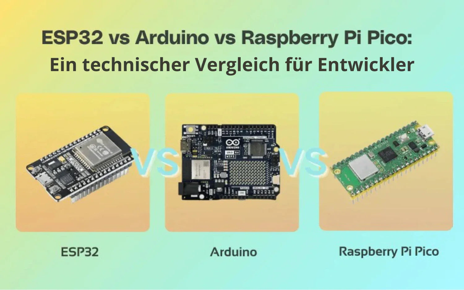 ESP32 vs. Arduino vs. Raspberry Pi Pico: Ein technischer Vergleich für Entwickler