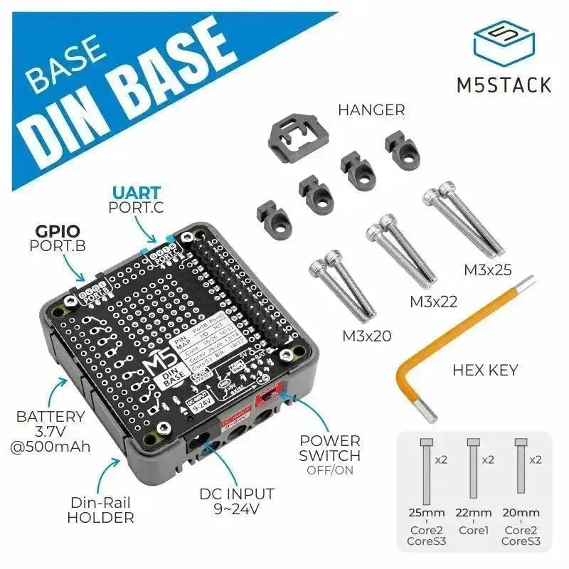 M5stack Din Basis mit 500mAh Batterie