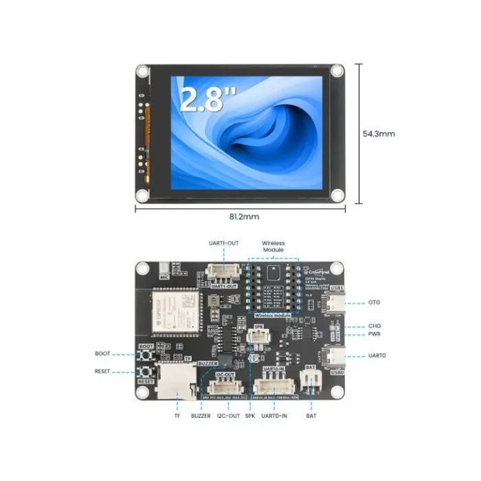Elecrow CrowPanel Advance 2.8”HMI AI Display for Meshtastic-8