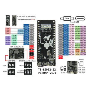 LILYGO ESP32 S2 V1.1 Dev Board with 4MB Flash 8MB SRAM Wi-Fi USB-8
