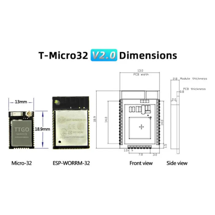 LILYGO T-Micro32 V2.0 ESP32 WiFI Bluetooth IoT dev board-8