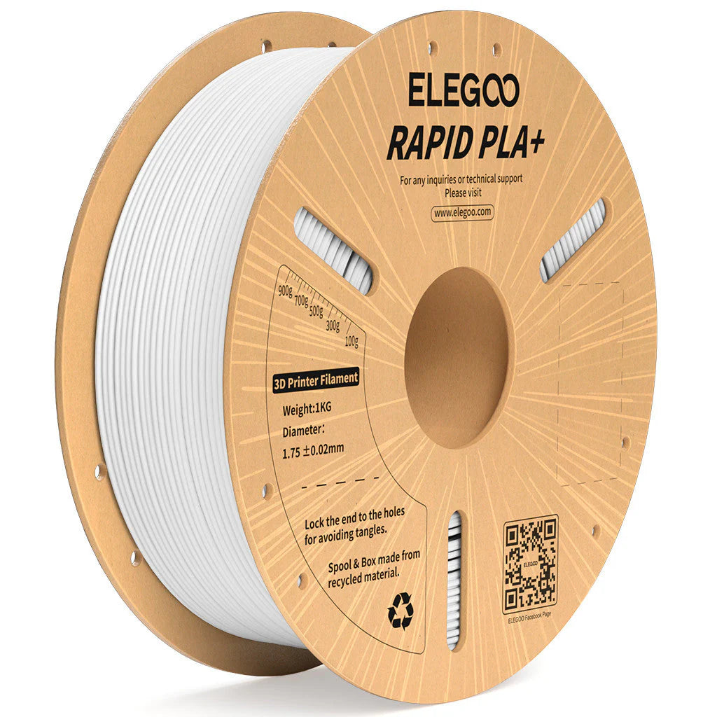 ELEGOO Rapid PLA Plus Weiß Filamente 3D Drucker Verbrauchsmaterial 1KG 1.75mm für FDM 3D Drucker