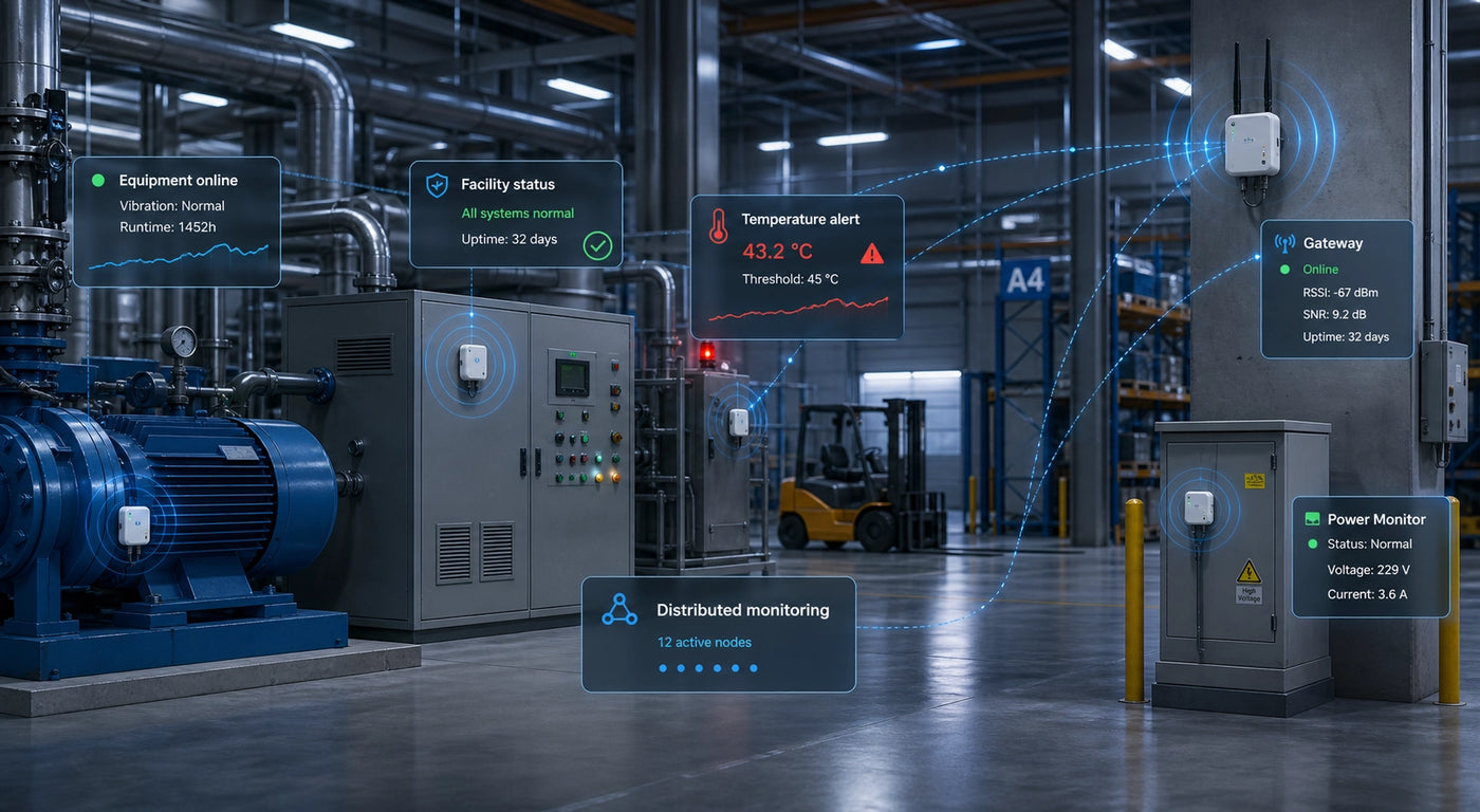 Industrielles Monitoring für Anlagen, Gebäude und verteilte Betriebsstandorte